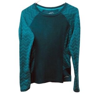 EDDIE BAUER Teal ACTIVEWEAR Sweater With Thumbholes Size MEDIUM